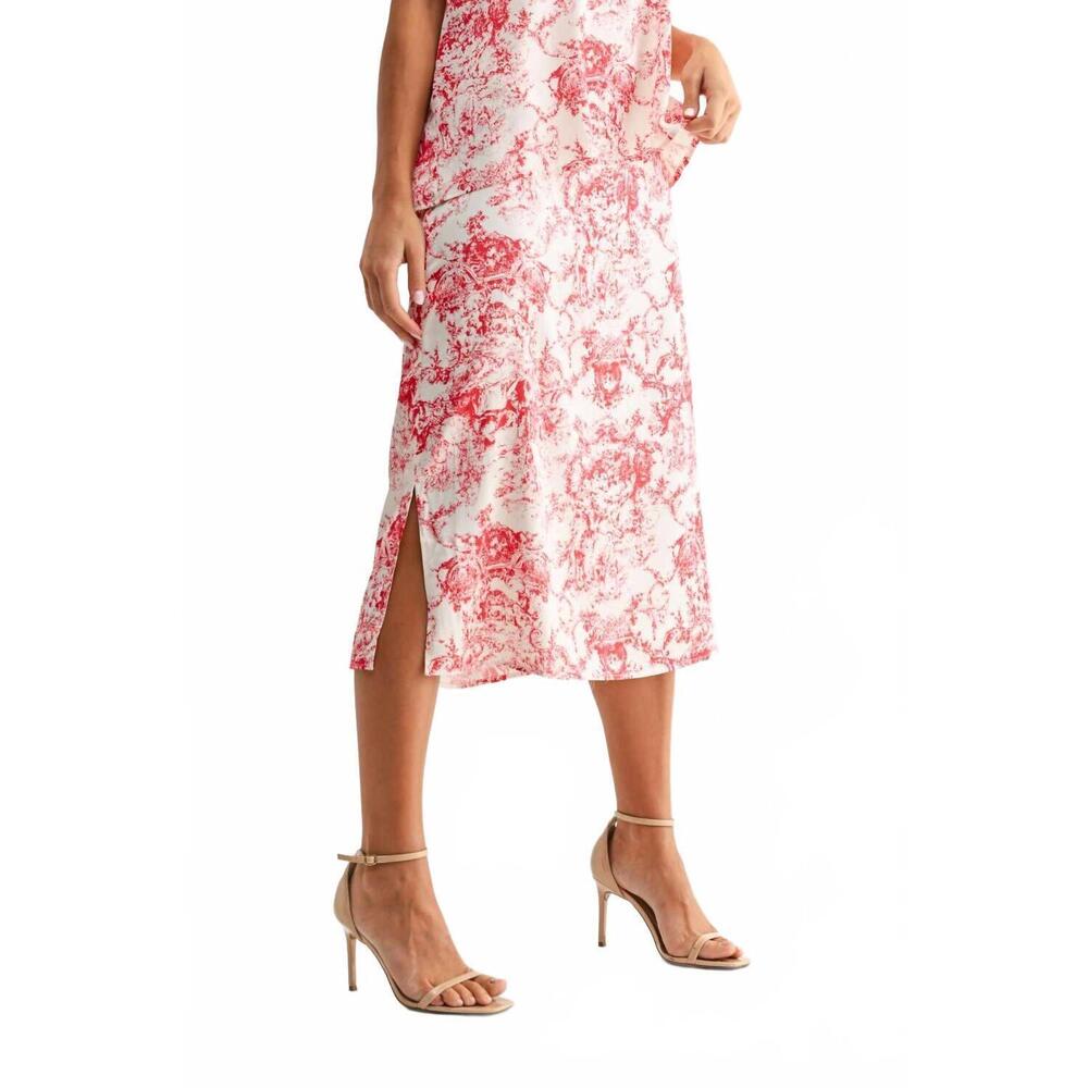 NEW JOH jareth midi skirt in red